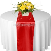 Chemin de table satin Rouge -