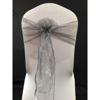 Location noeud de chaise organza Gris foncé 0.40€