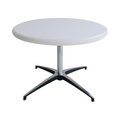 Table basse plateau rond PVC gris - D68cm H50cm