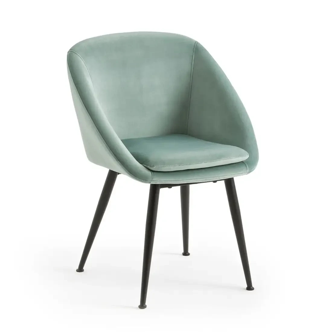 Fauteuil velours menthe