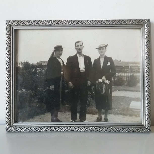 Cadre photo vintage entourage argent - 26x20cm