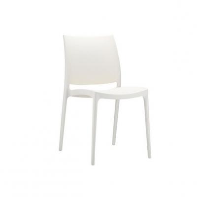 Chaise en plastique empilable blanc 