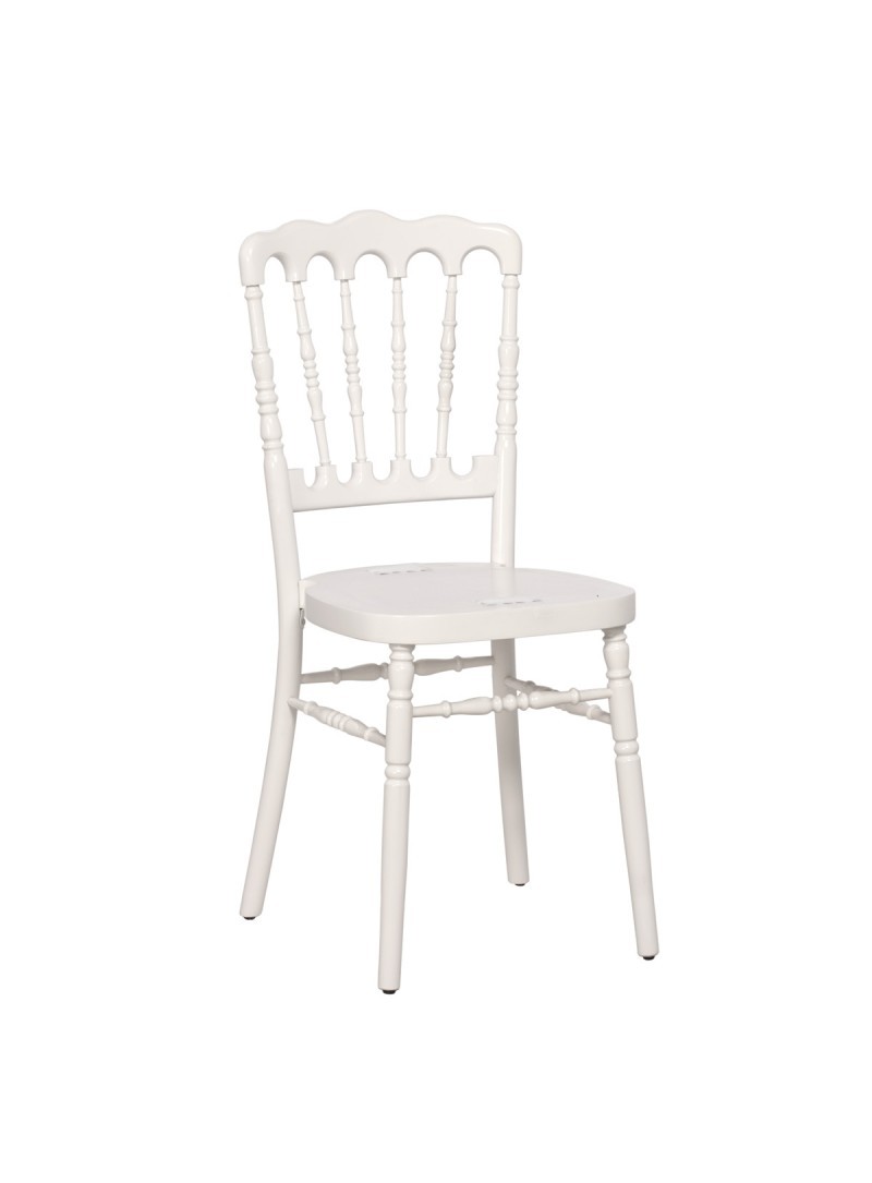 Chaise Napoléon résine blanche - assise simili blanc