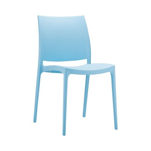 Chaise polypropylène monobloc empilable - bleu clair