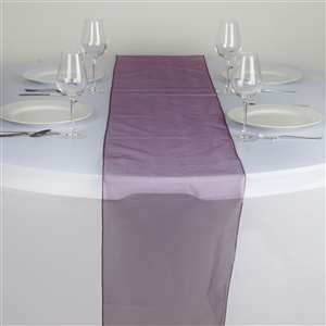 Chemin de table organza aubergine - NSE Location  2.00€