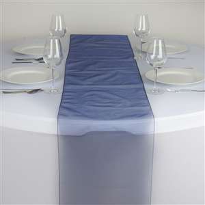 Chemin de table organza bleu marine - Location  2.00€