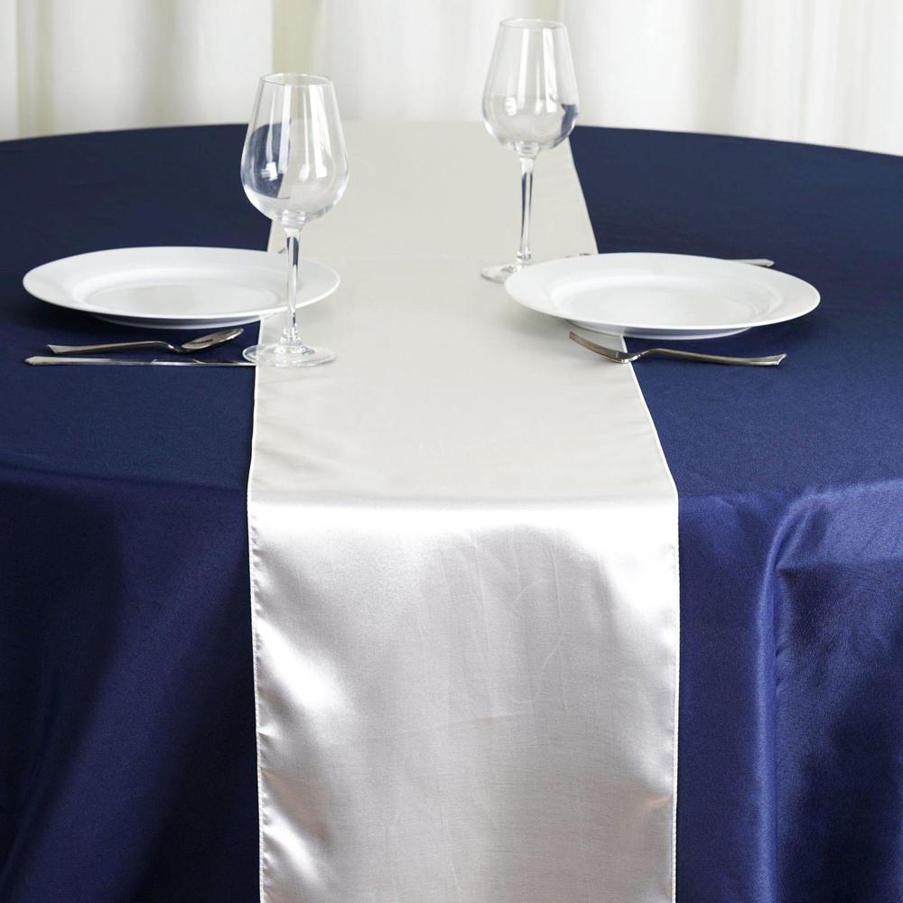 chemin de table en satin BLEU ROI 