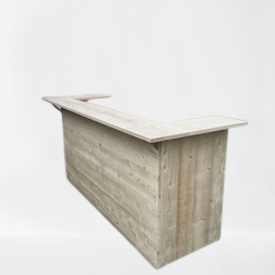 Comptoir banque d'accueil en bois de palette L2M32xP86xH107