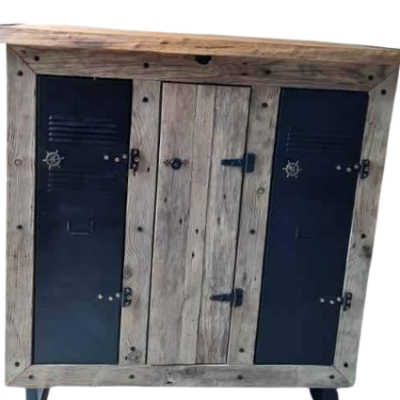 Comptoir bar desk en bois recyclé éco responsable - 1m15x1m10x0m57