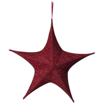 Etoile 3D rouge glitter 110cm