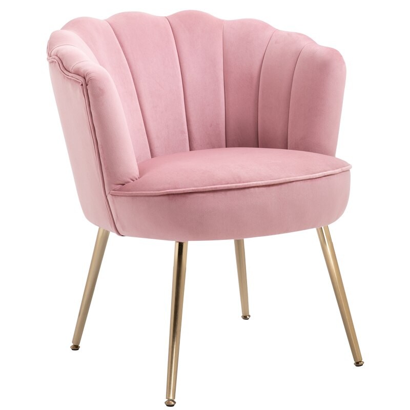 Fauteuil coquille rose blush