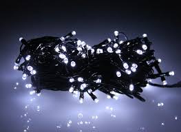 Guirlande lumineuse blanc froid 12M - 500 leds  - câble noir
