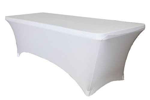 Housse de table rectangulaire - Lycra blanc pour table 180/75