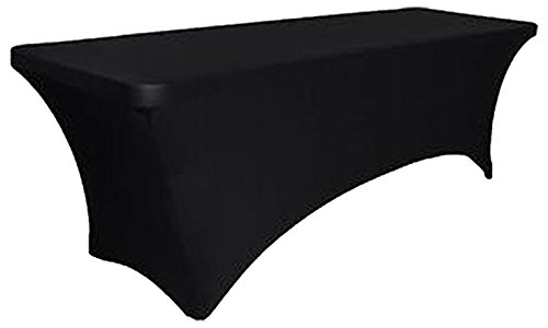 Housse de table rectangulaire - Lycra noir pour table 180/75