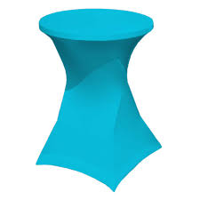 Housse de mange debout - lycra bleu turquoise - D80cm