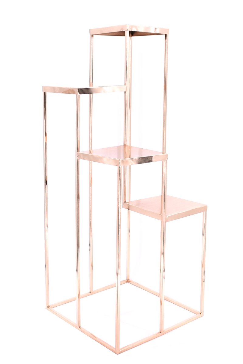 Colonne 4 niveaux - Hauteur 1M - largeur 40 cm - couleur Rose Gold - Métal