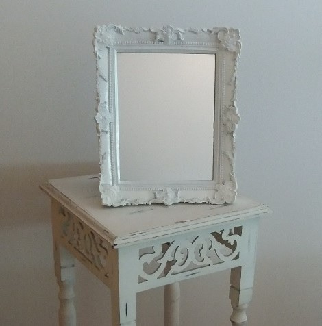 Location miroir moulure blanc Shabby 