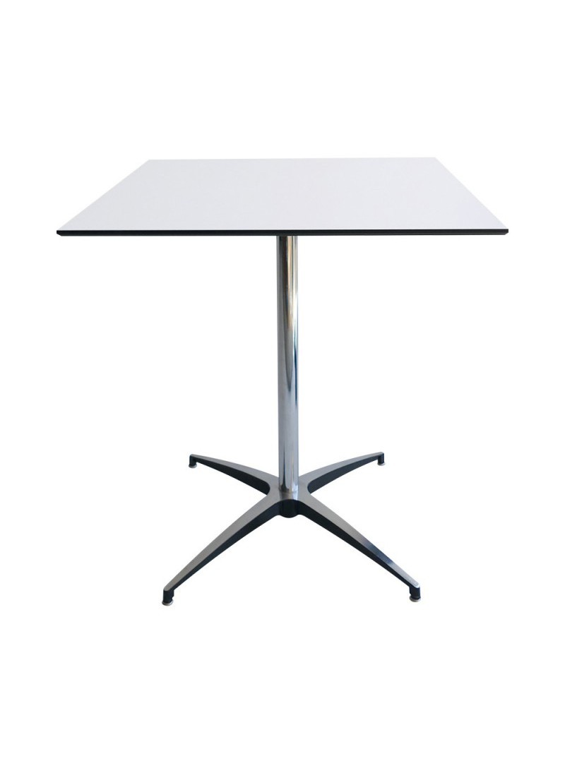 Table carrée - Plateau blanc 60x60 cm - Hauteur 75 cm