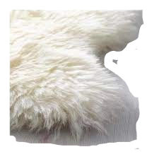 Peau de mouton blanche poils long 55x85