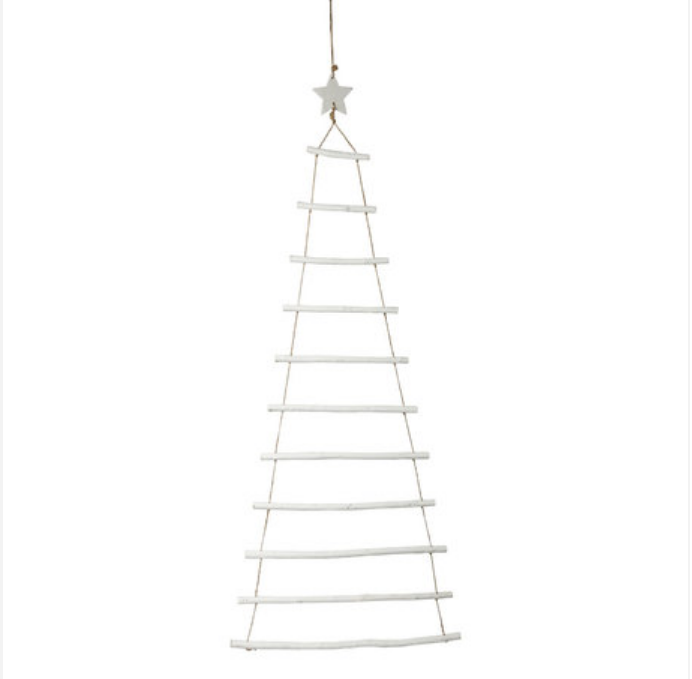 Suspension sapin échelle - Bois blanc  hauteur 90cm