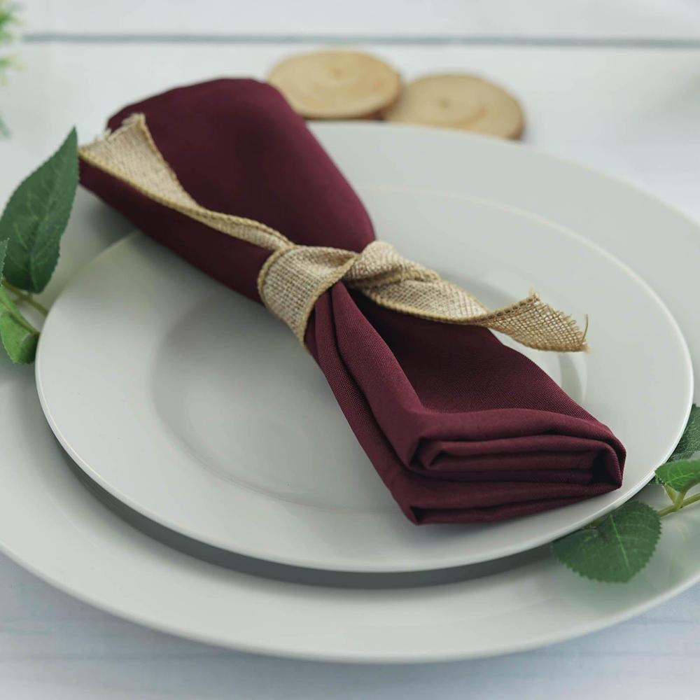 Serviette de table bordeaux polyester 50x50cm