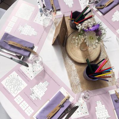 Serviette de table coton lilas - 40x40cm