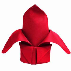 Serviette de table rouge polyester 50x50cm