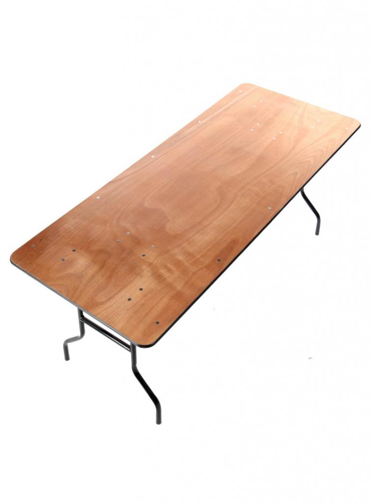 Table rectangulaire pliante bois - Dimensions 180x75cm H75 - 3 personnes par cotés