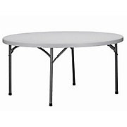 Table ronde pliable plastique D150 - Location  12.00€ TTC