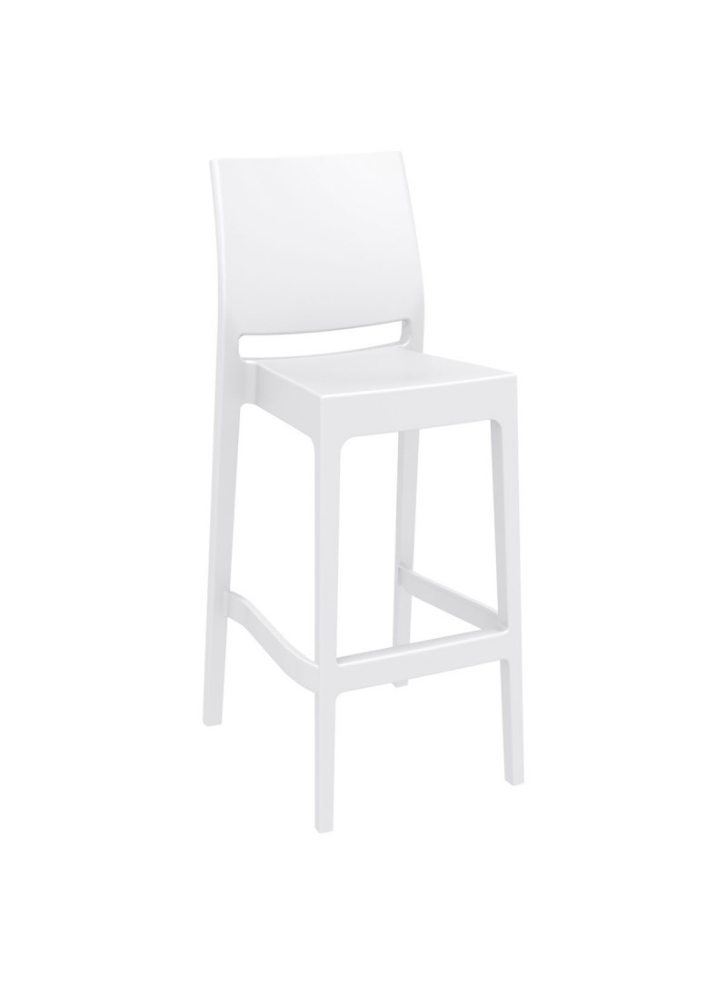 Tabouret haut - chaise haute polypropylène blanc