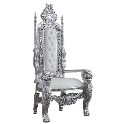 Trône royal fauteuil haut - tètes de lion 