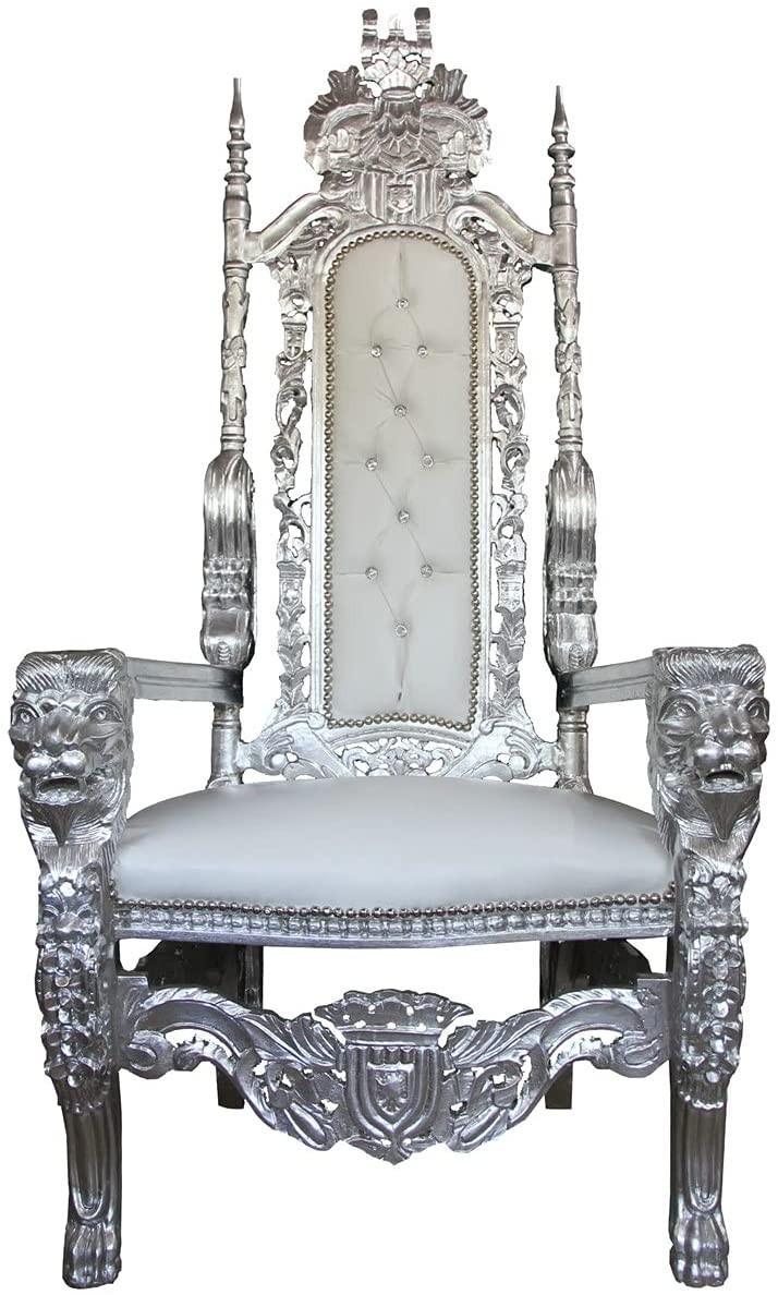 Trône argent assise blanche