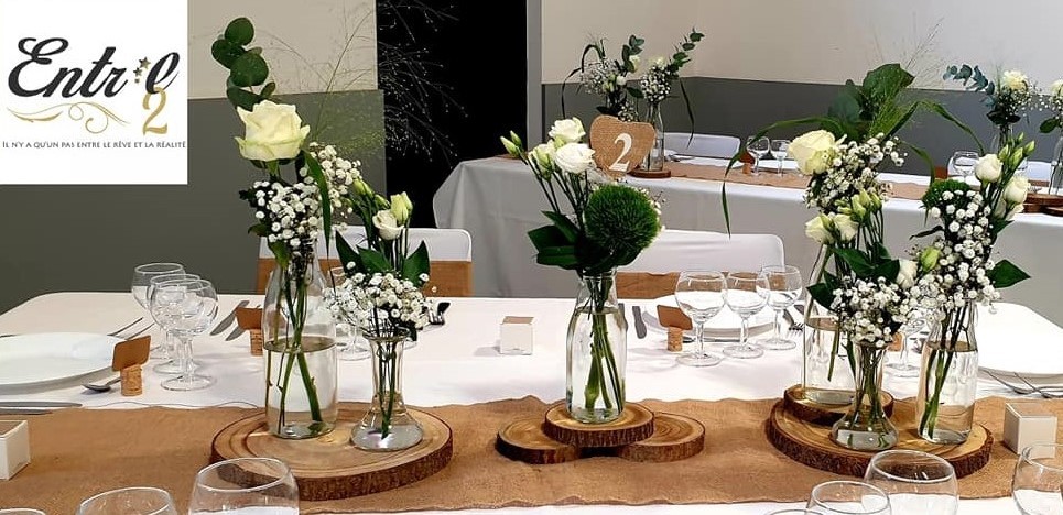 Vase centre de table mariage champêtre