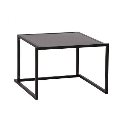 Amenagement conference table basse carree en metal 60 x 60 cm h 40 cm noir