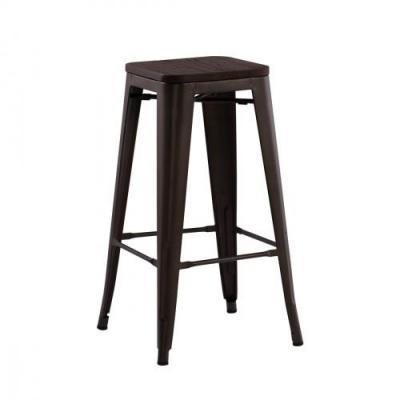 Amenagement tabouret haut de bar industriel assise bois h76 cm evenement dunkerque