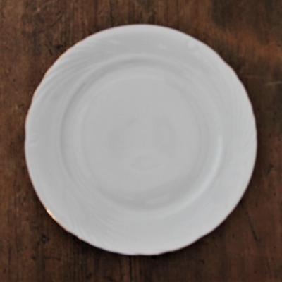 Assiette porcelaine blanche lisere or nse dunkerque