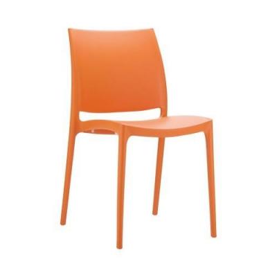 Chaise plastique empilable terrasse et exterieur orange location mobilier evenementiel dunkerque