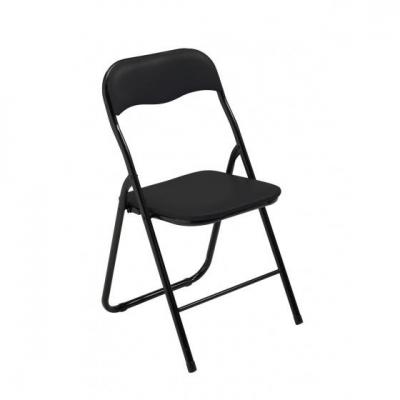 Chaise pliante vinyle noir mobilier evenement dunkerque