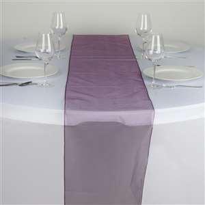 Chemin de table organza aubergine nse location