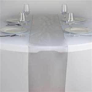 Chemin de table organza gris argent nse location