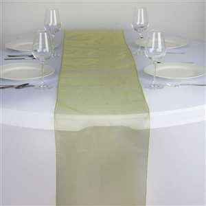 Chemin de table organza vert anis nse location