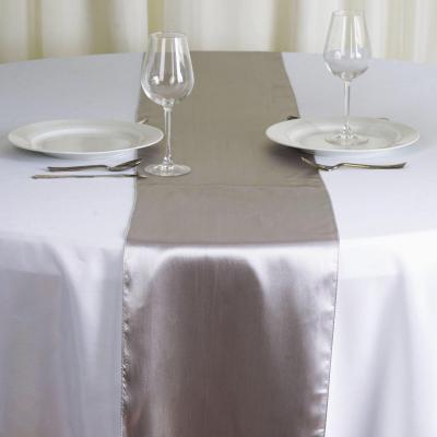 Chemin de table satin gris argent