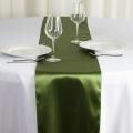 Chemin de table satin vert saule nse location