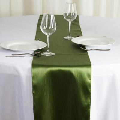 Chemin de table satin vert saule nse location