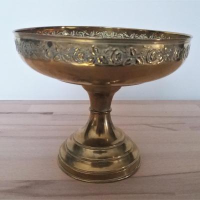 Coupe sur pied laiton decoration vintage dunkerque