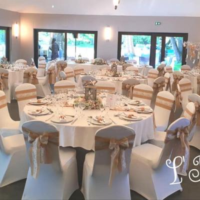 Location noeud de chaise jute et dentelle