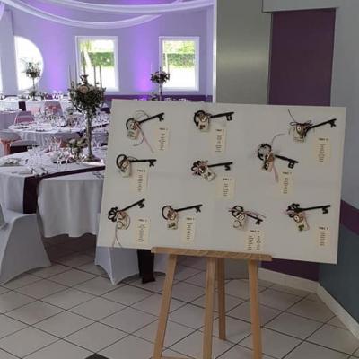 Plan de table avec clefs pour mariage