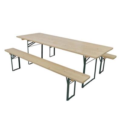 Table brasserie pliante 2 bancs pliants bois 220 cm location mobilier evenementiel dunkerque