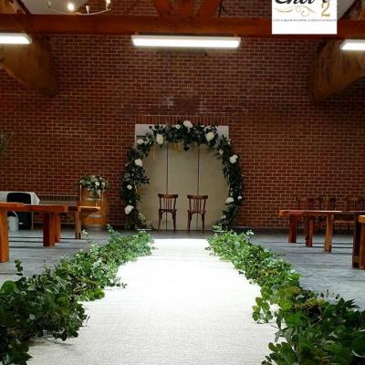 Tapis blanc pour ceremonie de mariage