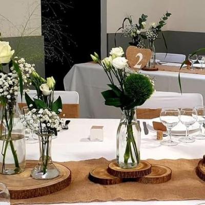 Vase centre de table mariage champetre